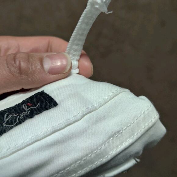 Earl Jeans Womens 12 ( 31 x 30 ) White Embroidered Flap Pockets Slim Boot New - Picture 7 of 12